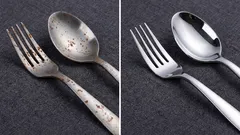 Die beste Methode, um Rostflecken von Besteck zu entfernen.